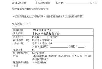 24-25-K3T參觀三棟屋博物館活動津貼P.1